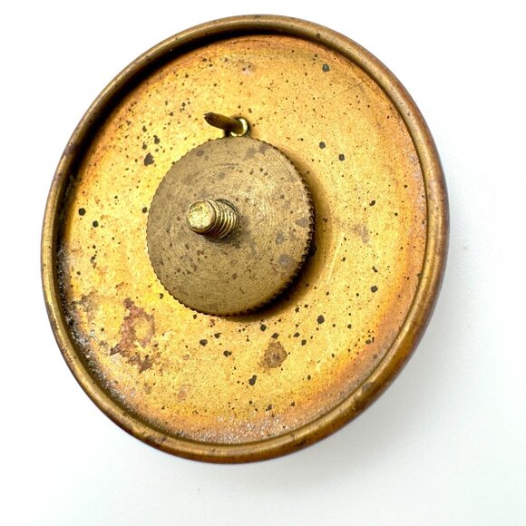 WWII Era Vtg US Army Brass Eagle Button Hat Cap Badge Antique Military Insignia - Picture 5 of 7